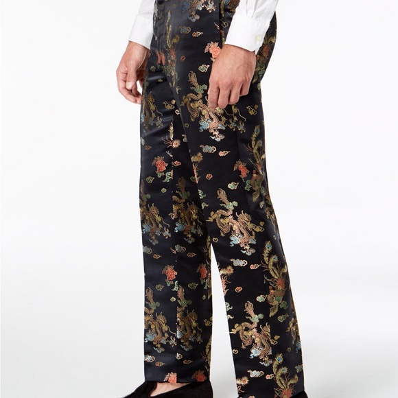 Orange Men's Midnight Dragon Slim-Fit Jacquard Suit Pants - Picture 2 of 3